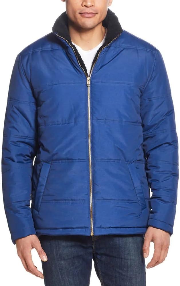 Weatherproof Vintage Men's Winter Coat, Double Layer Bonded Shell, Quilted Interior Bib, Full Zip